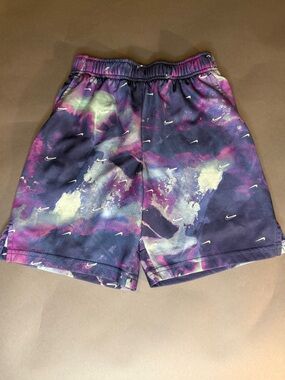 Nike Boys' Dri-Fit Galaxy All-Over Swoosh Athletic Shorts